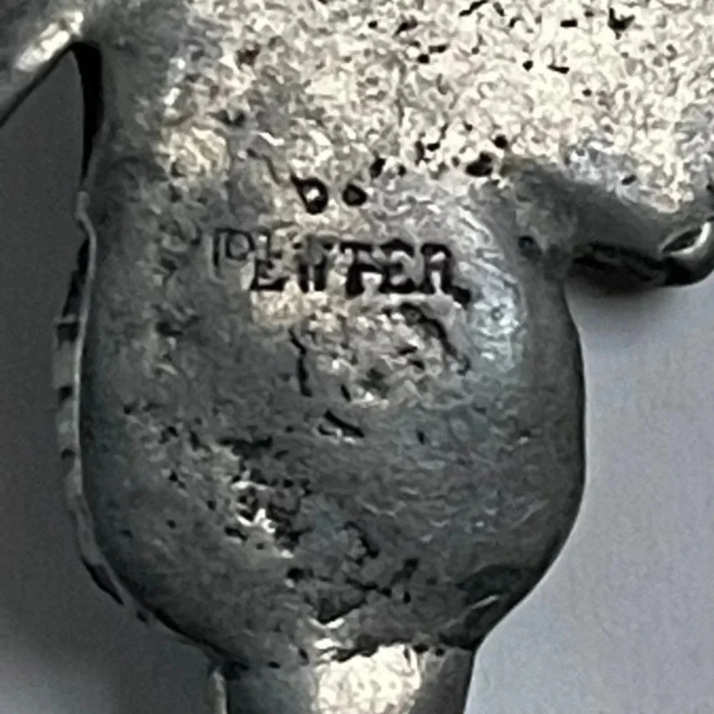 Pewter Baby Spoon‎ Set of 2 Silver Dragon Handle Home Decor Kitchen Dining